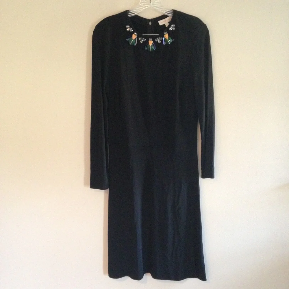 Tory Burch Deena Embellished Long Sleeve Dress